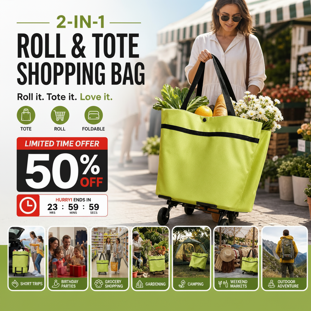 FREE SHIPPING 🔥HOT SALE 50% OFF🔥Foldable 2-in-1 Shopping Bag