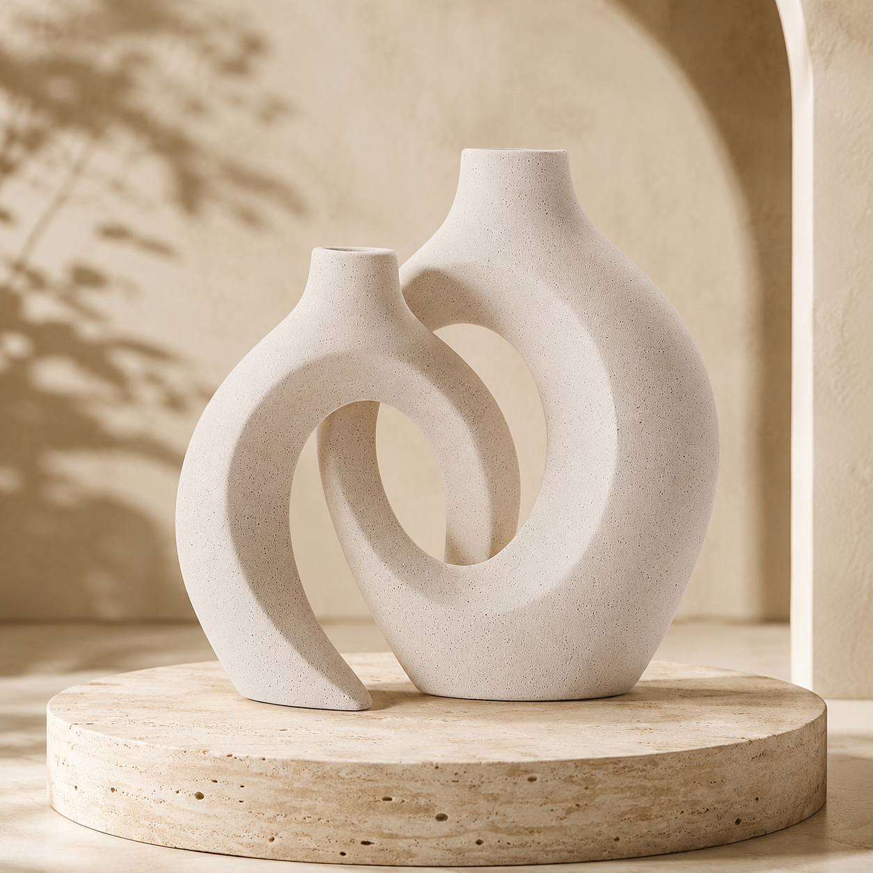 Embrace Sculptural Vase Set – Sandstone
