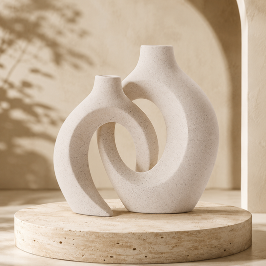 Embrace Sculptural Vase Set – Sandstone