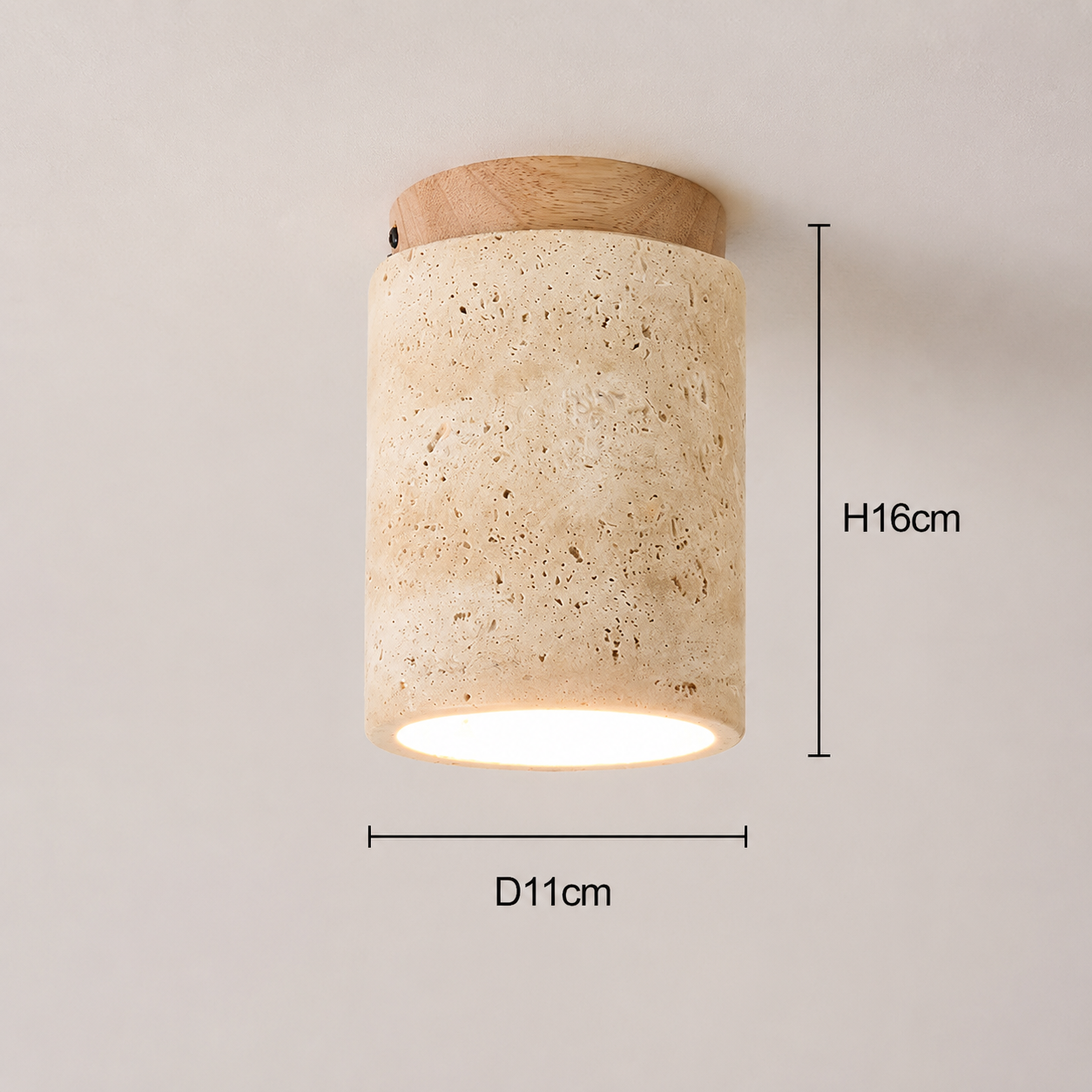 Solara Travertine Ceiling Light