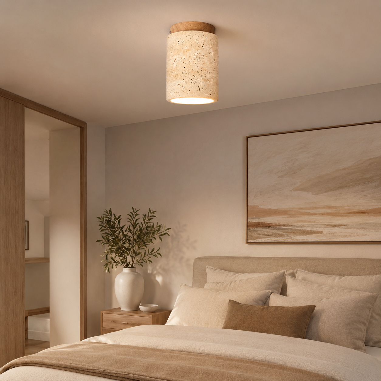 Solara Travertine Ceiling Light