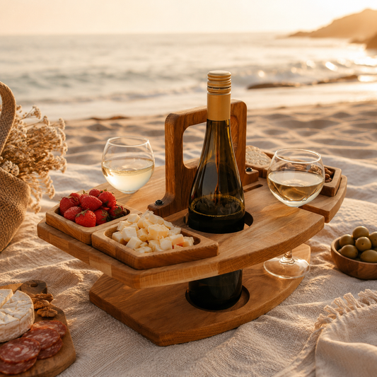 Sip & Graze Wooden Wine Caddy
