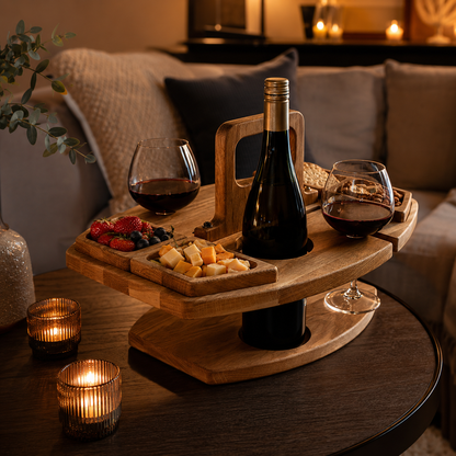Sip & Graze Wooden Wine Caddy